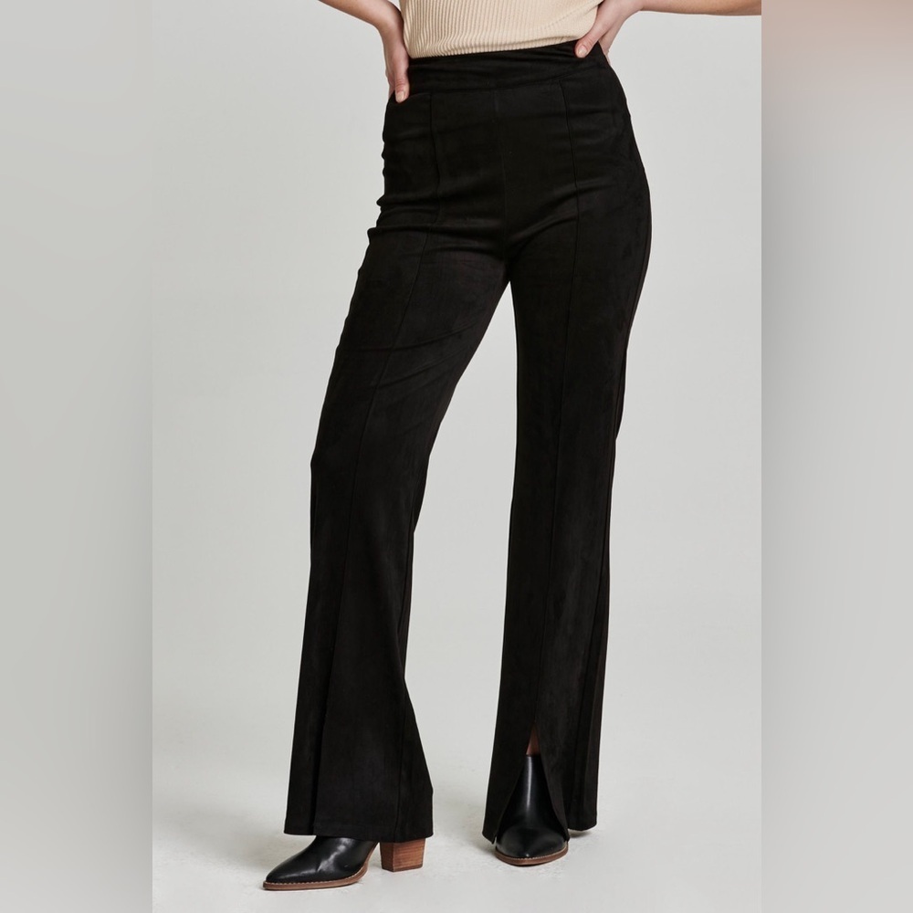 Another Love Split Hem Suede Pants Black Size 6